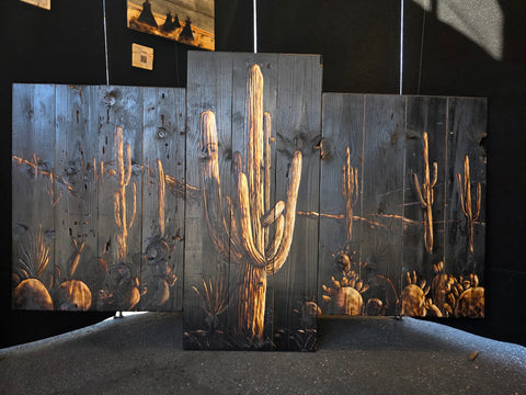 Saguaro triptych