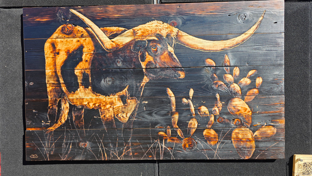 Longhorn and Prickly Pear